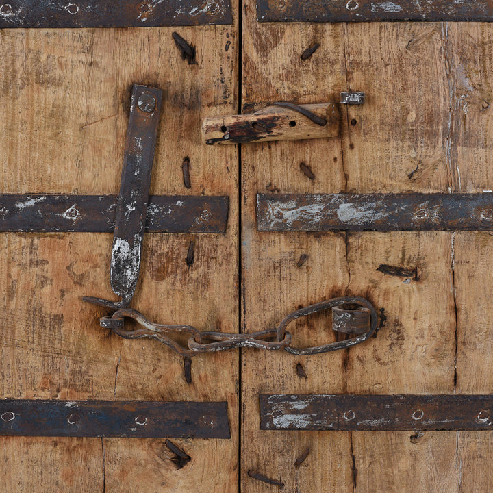 Detail From Back Of Antique Indian Bleached Doors From Bikaner | INDIGO ANTIQUES
