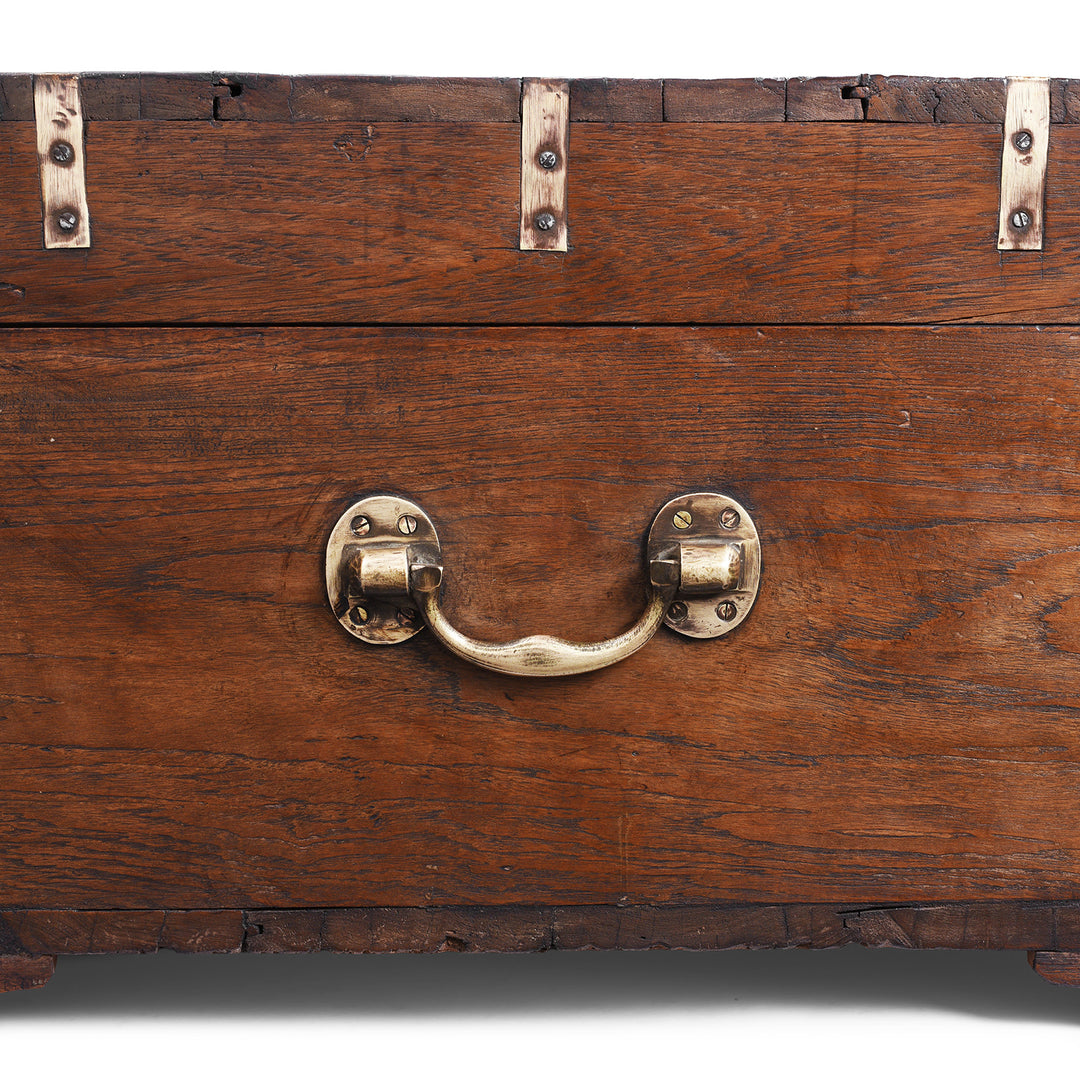 Handle Detail From Antique Indian Brass Bound Military Chest | Indigo Antiques