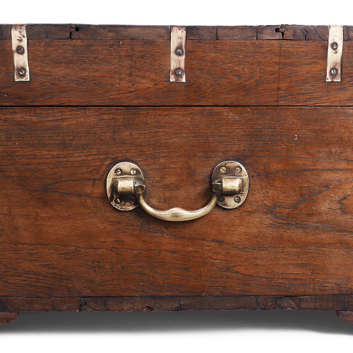 Handle Detail From Antique Indian Brass Bound Military Chest | Indigo Antiques