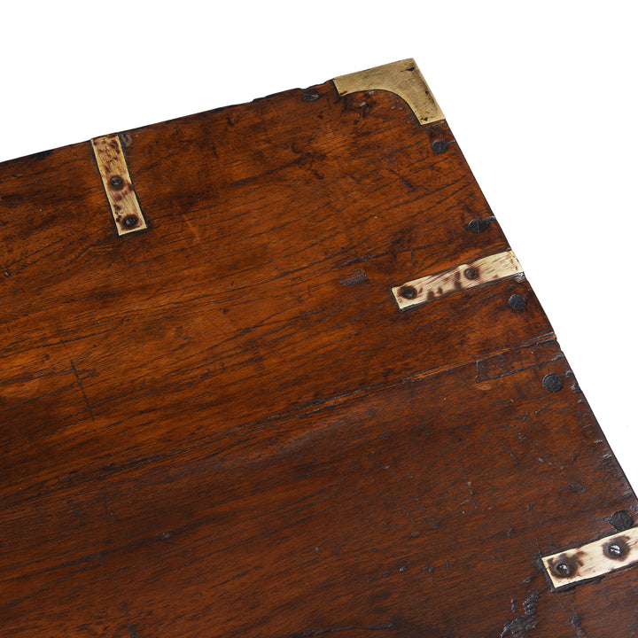 Detail From Antique Indian Brass Bound Military Chest | Indigo Antiques