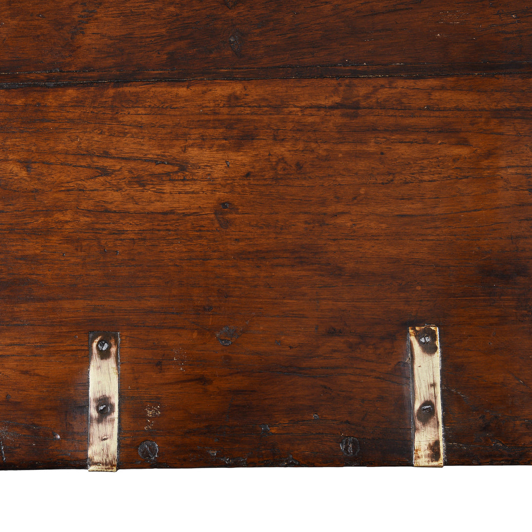 Top Down Detail From Antique Indian Brass Bound Military Chest | Indigo Antiques