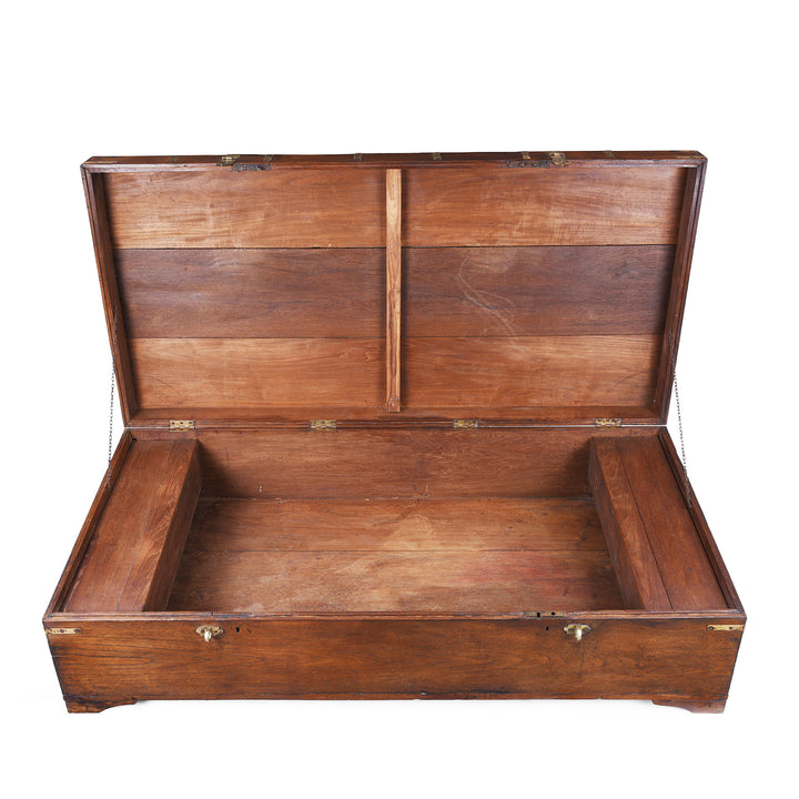 Interior Of Antique Indian Brass Bound Military Chest | Indigo Antiques