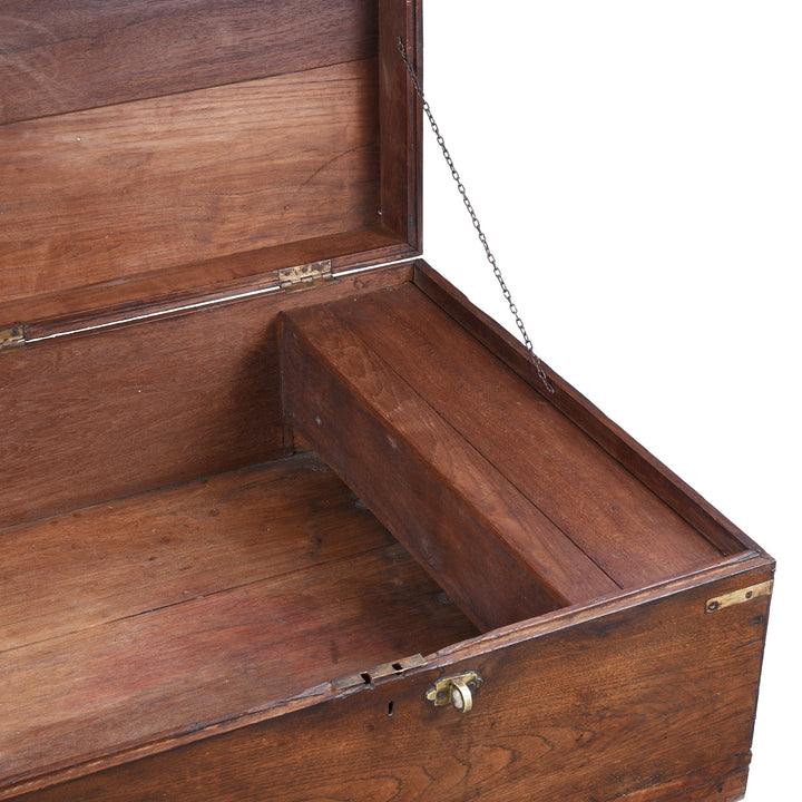 Box Detail From Antique Indian Brass Bound Military Chest | Indigo Antiques