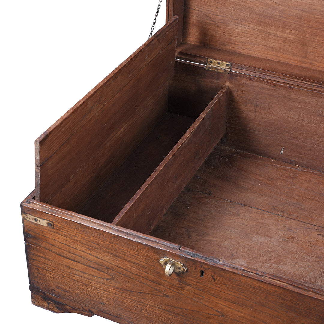 Box interior Detail From Antique Indian Brass Bound Military Chest | Indigo Antiques