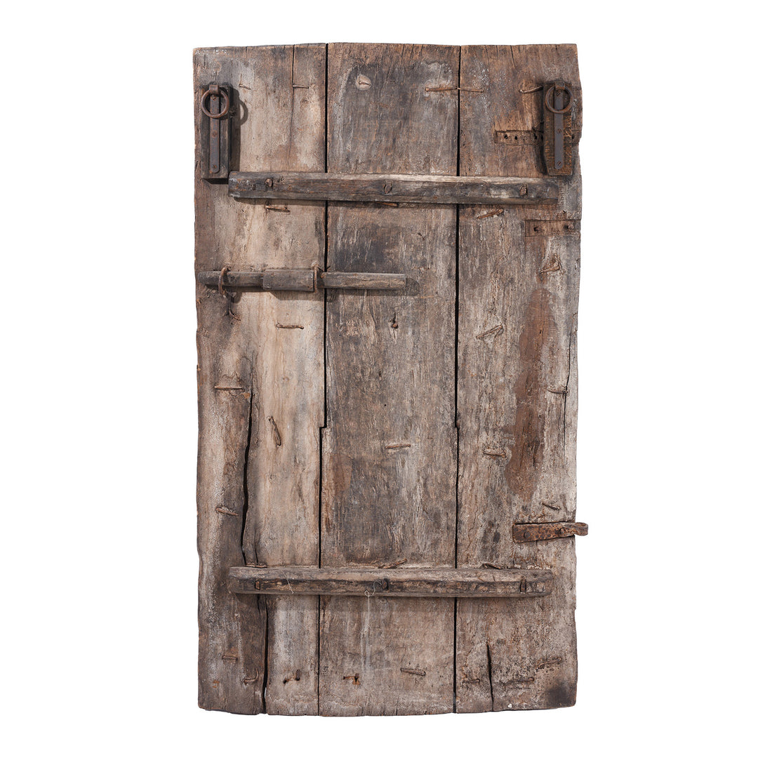 Back Of 19th Century Hand Carved Cedar Door Panel From Kullu With Animal And Geometric Motifs | Indigo Antiques