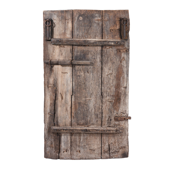 Back Of 19th Century Hand Carved Cedar Door Panel From Kullu With Animal And Geometric Motifs | Indigo Antiques