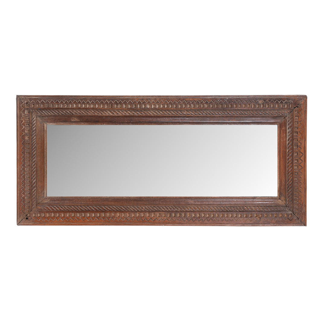 Landscape View Of Indian Mirror Made From Reclaimed Wood | Indigo Antiques