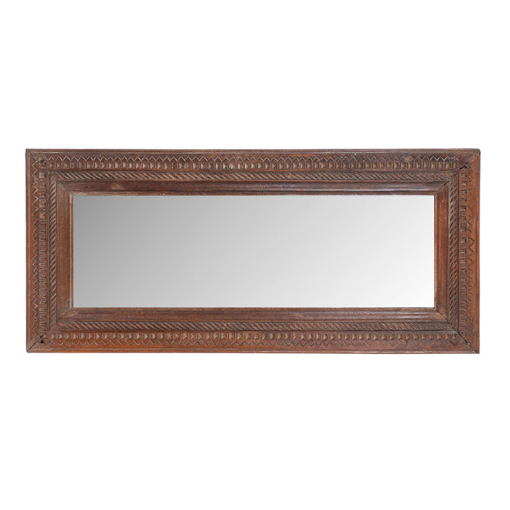 Landscape View Of Indian Mirror Made From Reclaimed Wood | Indigo Antiques
