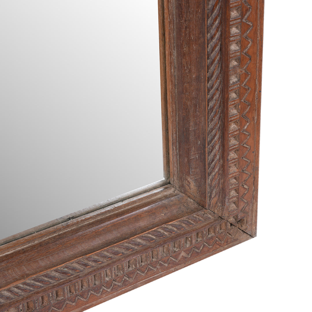 Depth Detail From Indian Mirror Made From Reclaimed Wood | Indigo Antiques