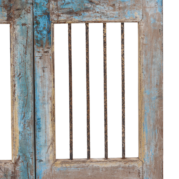 Bars Detail From Antique Indian Painted Jali Door 