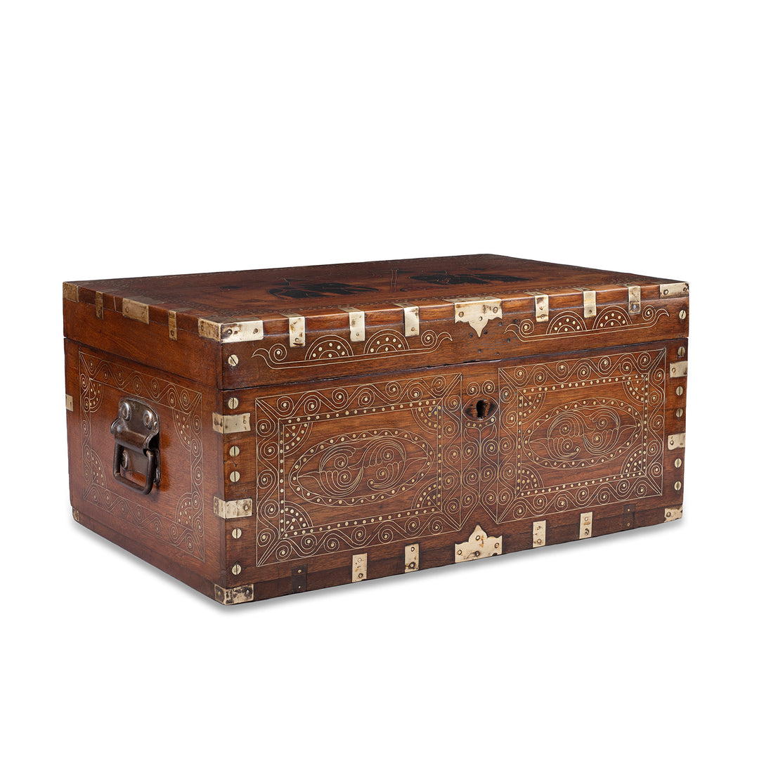 Angled VIew Of Antique Burmese Dowry Chest | Indigo Antiques