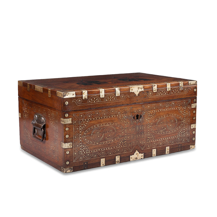 Angled VIew Of Antique Burmese Dowry Chest | Indigo Antiques
