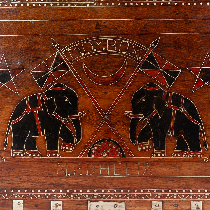 Detail From Lid Of Antique Burmese Dowry Chest | Indigo Antiques