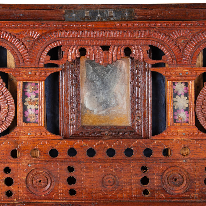 Detail From Interior Lid On Antique Burmese Dowry Chest | Indigo Antiques
