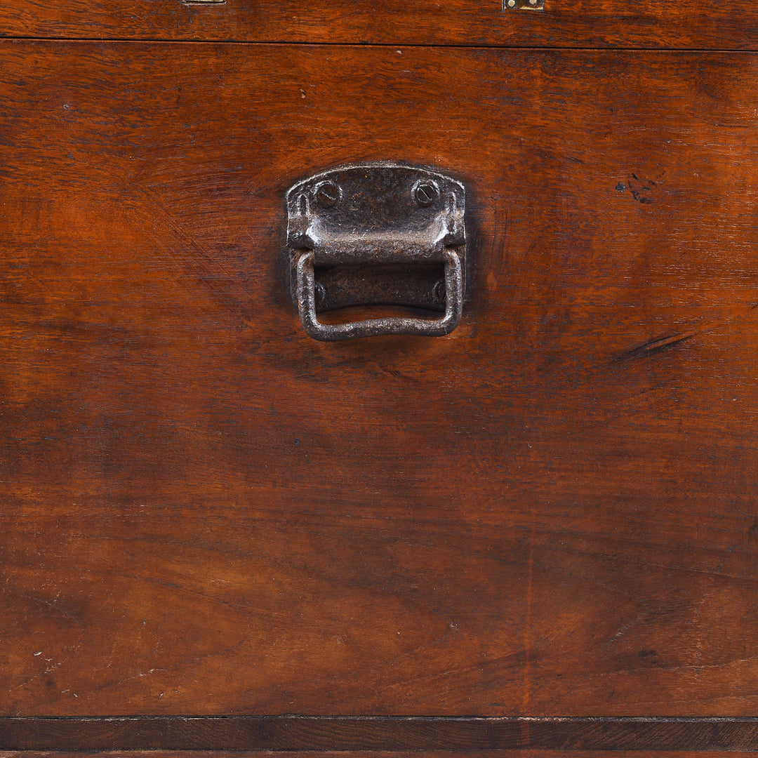 Handle Detail From Antique Indian Brass Bound Burmese Dowry Chest