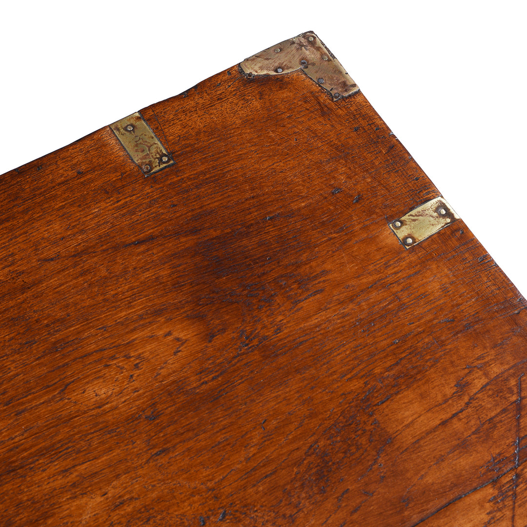 Surface Detail From Antique Indian Brass Bound Burmese Dowry Chest
