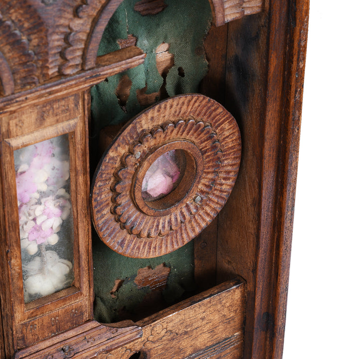 Carving Detail From Antique Indian Brass Bound Burmese Dowry Chest