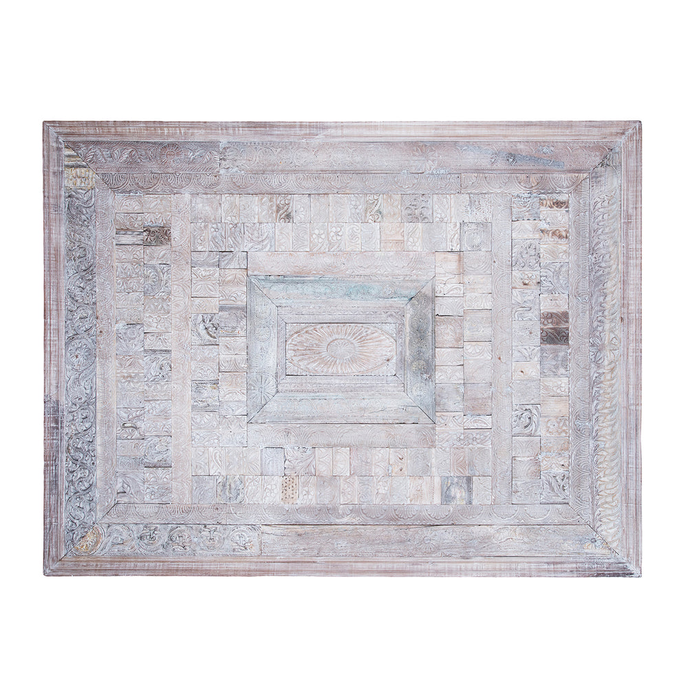 Landscape View Of Large Decorative Panel Made From Old Indian Architectural Carvings | Indigo Antiques