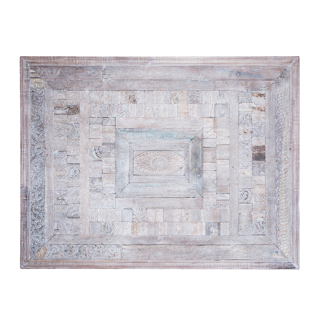 Landscape View Of Large Decorative Panel Made From Old Indian Architectural Carvings | Indigo Antiques