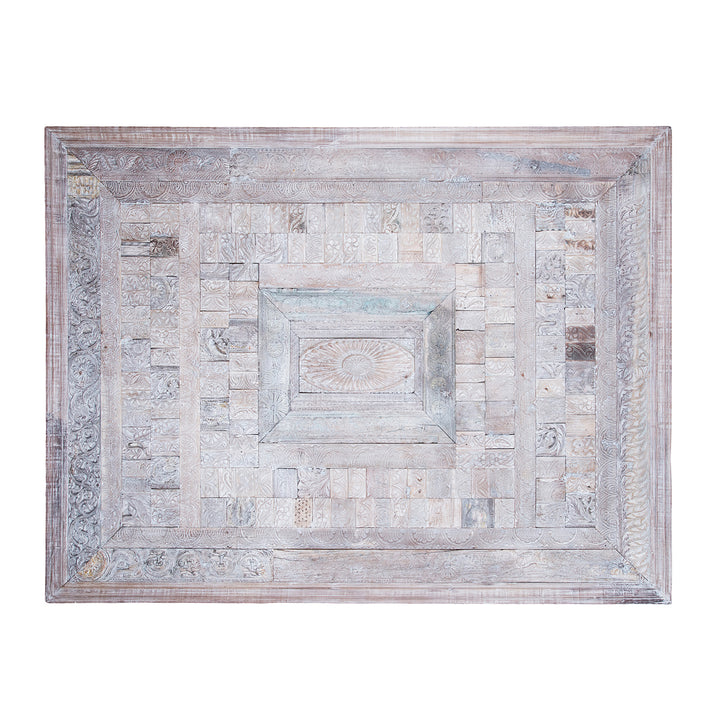 Landscape View Of Large Decorative Panel Made From Old Indian Architectural Carvings | Indigo Antiques