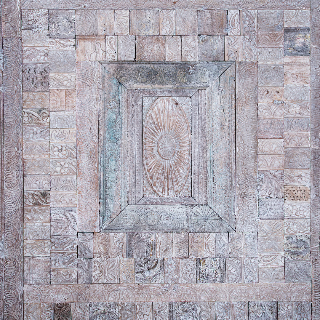 Central Detail From Large Decorative Panel Made From Old Indian Architectural Carvings | Indigo Antiques