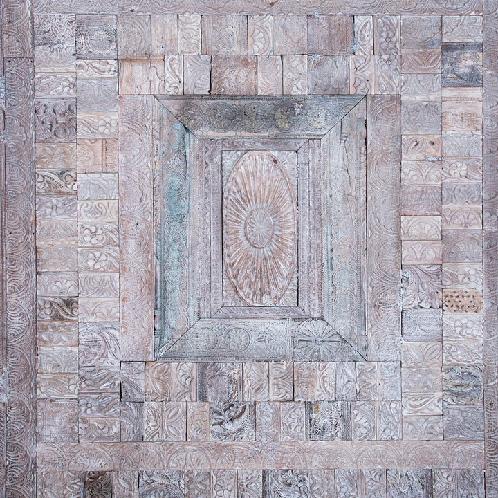 Central Detail From Large Decorative Panel Made From Old Indian Architectural Carvings | Indigo Antiques