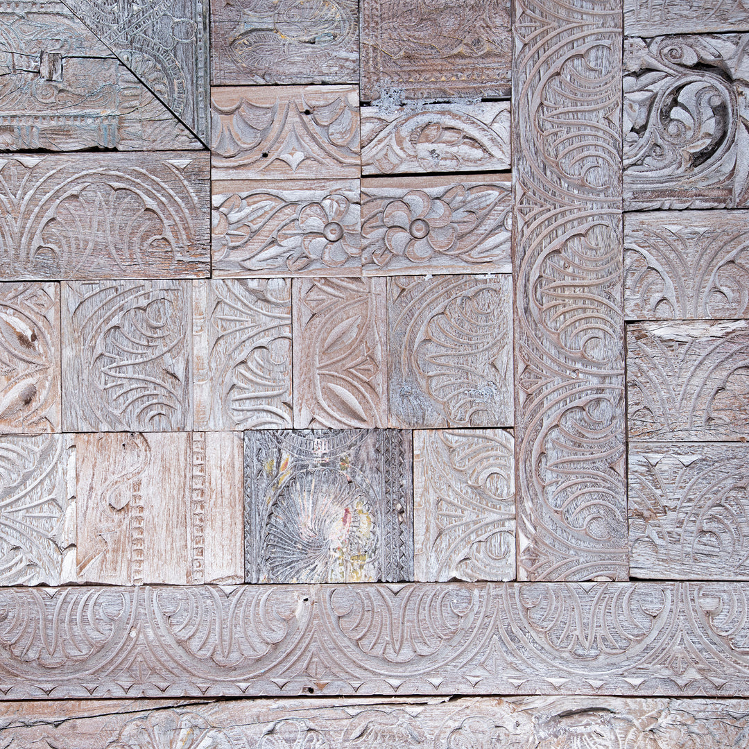 Detail From Large Decorative Panel Made From Old Indian Architectural Carvings | Indigo Antiques