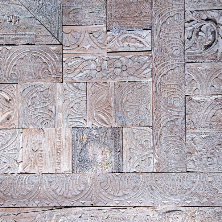 Detail From Large Decorative Panel Made From Old Indian Architectural Carvings | Indigo Antiques