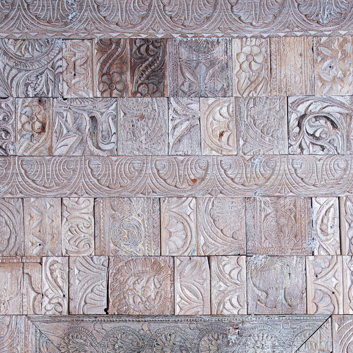 Detail From Large Decorative Panel Made From Old Indian Architectural Carvings | Indigo Antiques