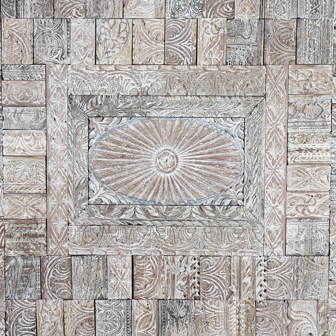 Detail From Medium Decorative Panel Made From Old Indian Architectural Carvings | Indigo Antiques