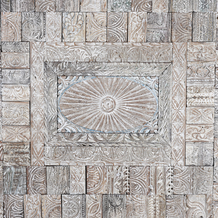 Detail From Medium Decorative Panel Made From Old Indian Architectural Carvings | Indigo Antiques