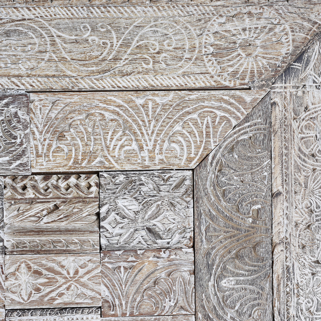 Detail From Medium Decorative Panel Made From Old Indian Architectural Carvings | Indigo Antiques