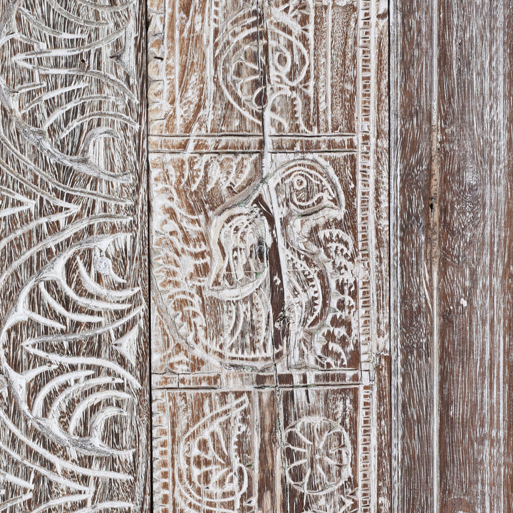 Detail From Medium Decorative Panel Made From Old Indian Architectural Carvings | Indigo Antiques