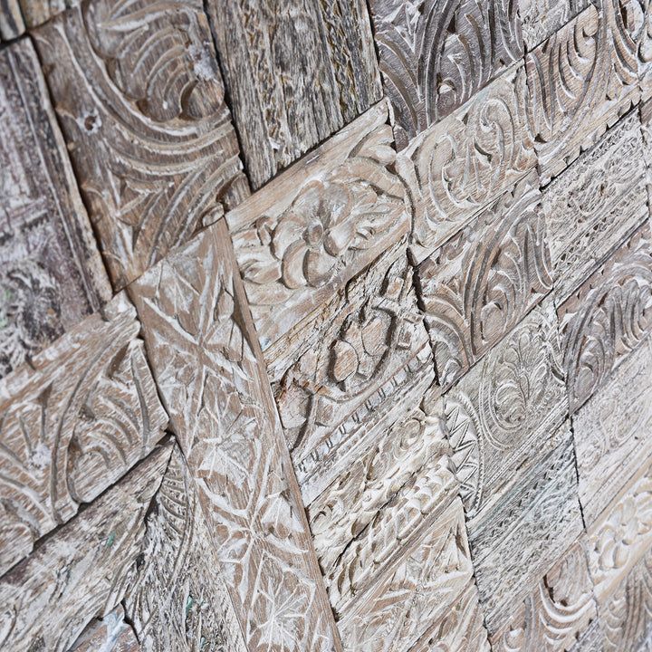 Carving Detail From Medium Decorative Panel Made From Old Indian Architectural Carvings | Indigo Antiques