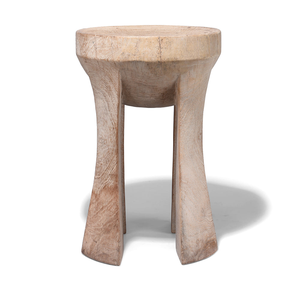 Old Neem Wood Stool From Himachal Pradesh | Indigo Antiques