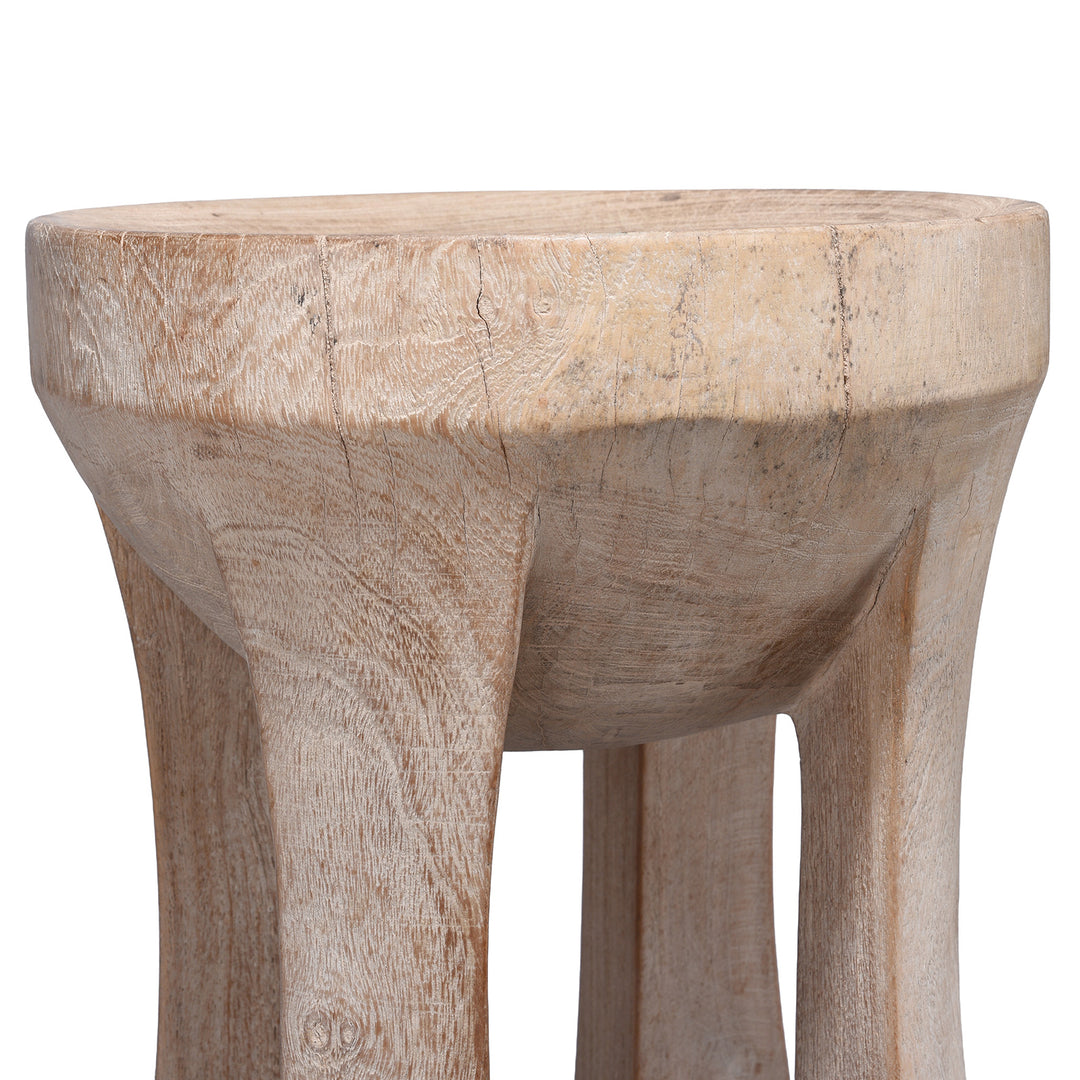 Detail From Old Neem Wood Stool From Himachal Pradesh | Indigo Antiques