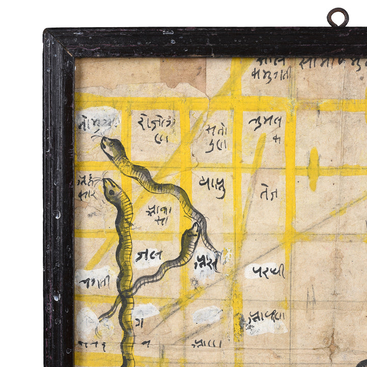 Frame Detail From Antique Indian Framed Painted Indian Horoscope | Indigo Antiques