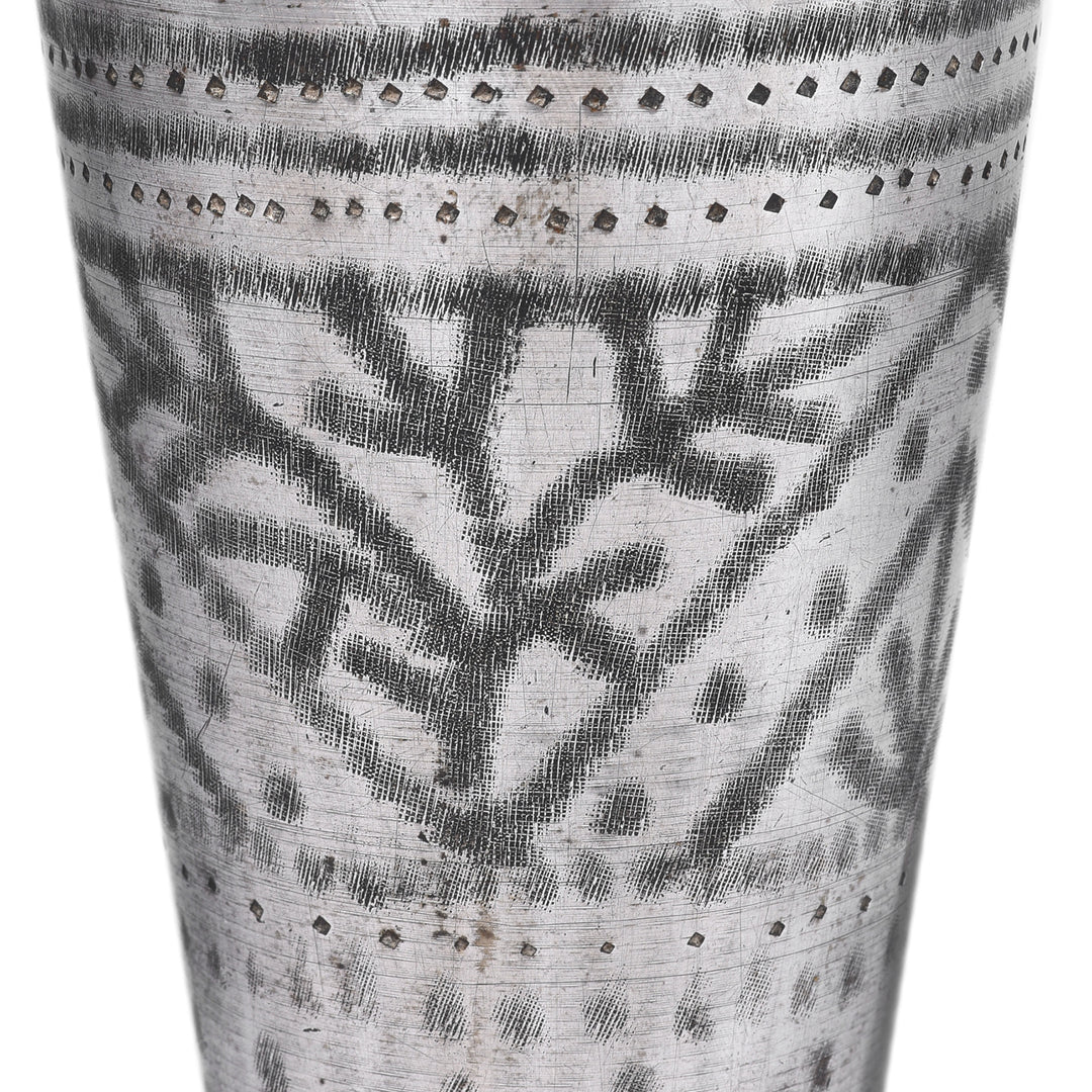 Lassi Cup - Nickel Plated Engraved Brass - Early 20th Century