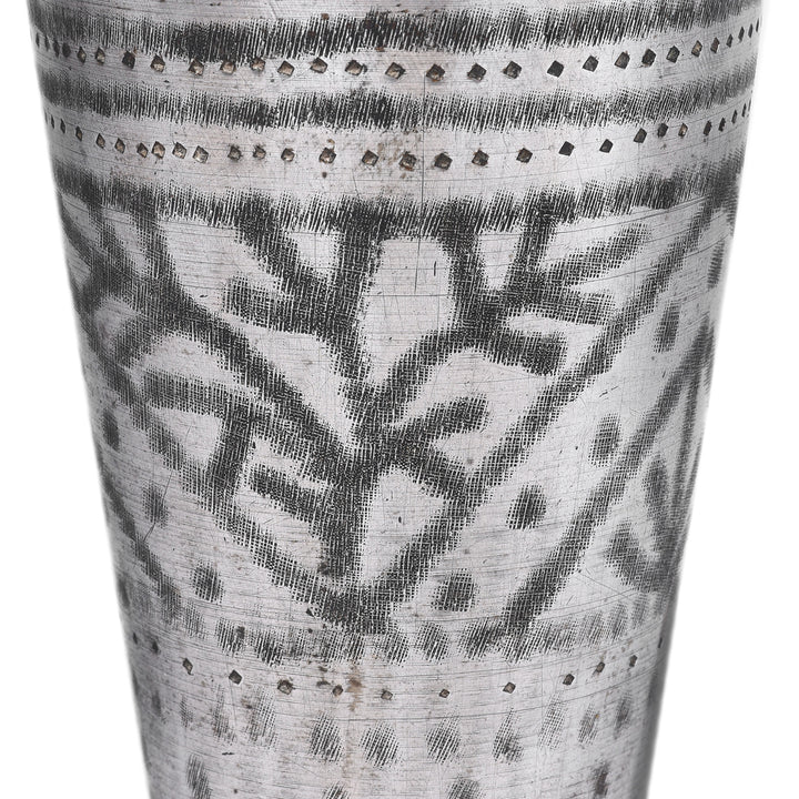 Lassi Cup - Nickel Plated Engraved Brass - Early 20th Century
