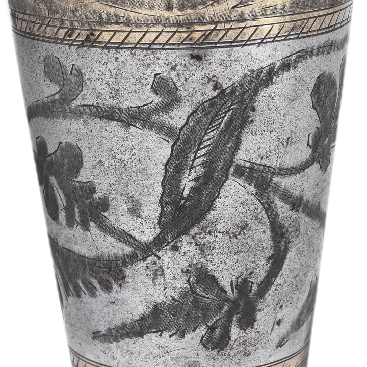 Detail From Golden Floral Vintage Indian Lassi Cup | Indigo Antiques
