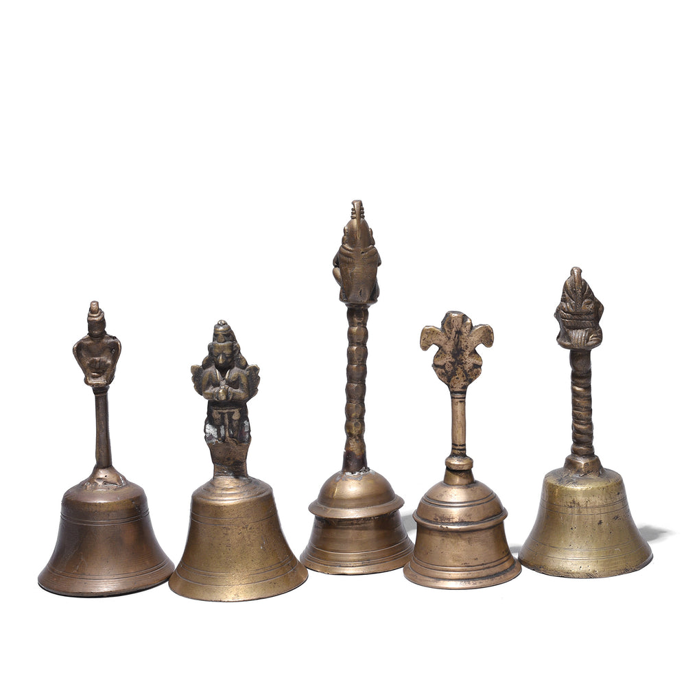 Back Of Antique Indian Brass Temple Bells | Indigo Antiques