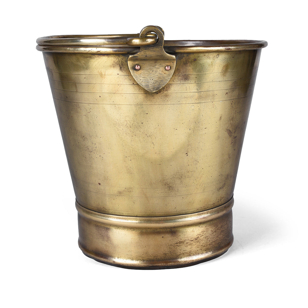 Side View Of Antique Indian Brass Temple Bucket | Indigo Antiques