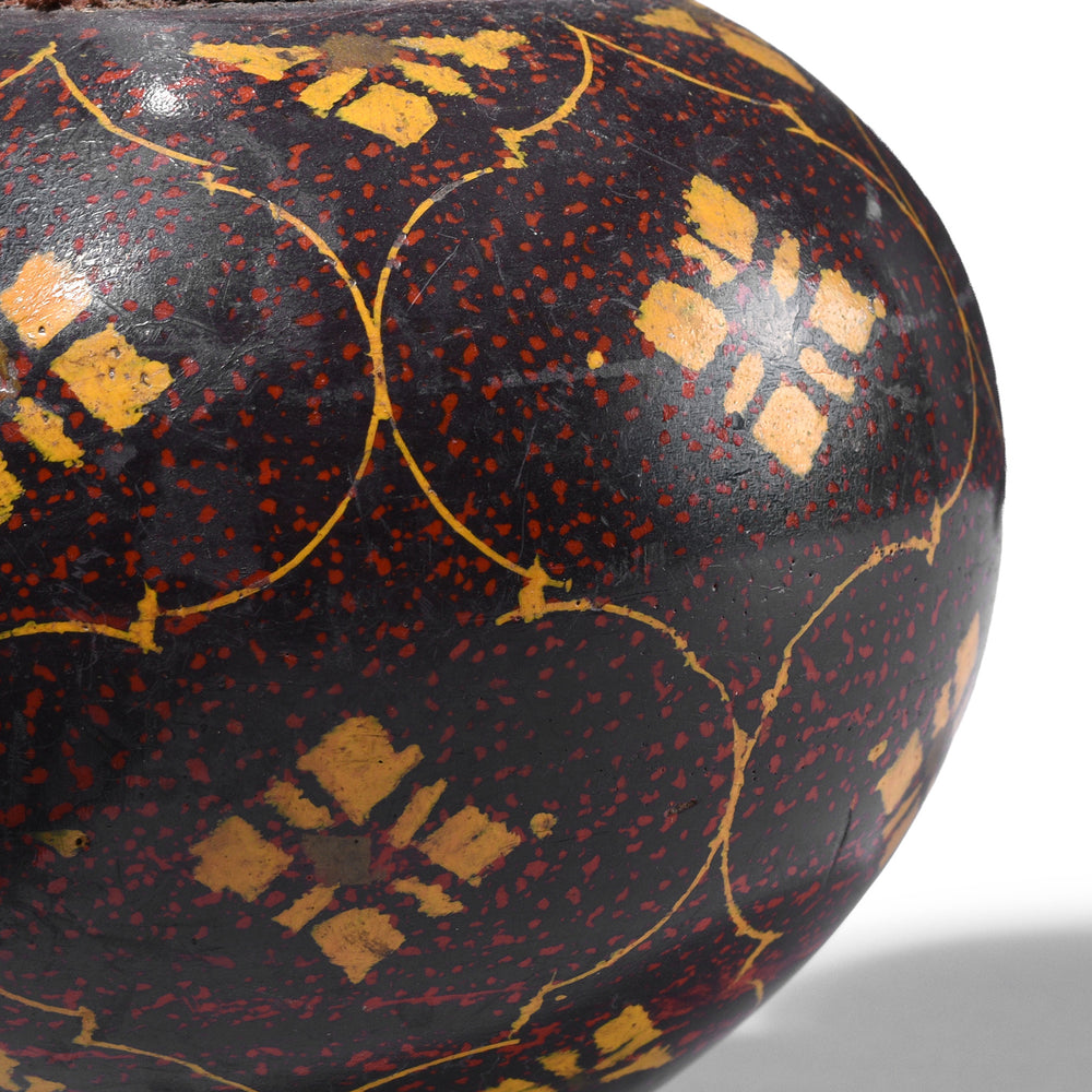 Detail From Old Scratchwork Lacquer Pot From Rajasthan
