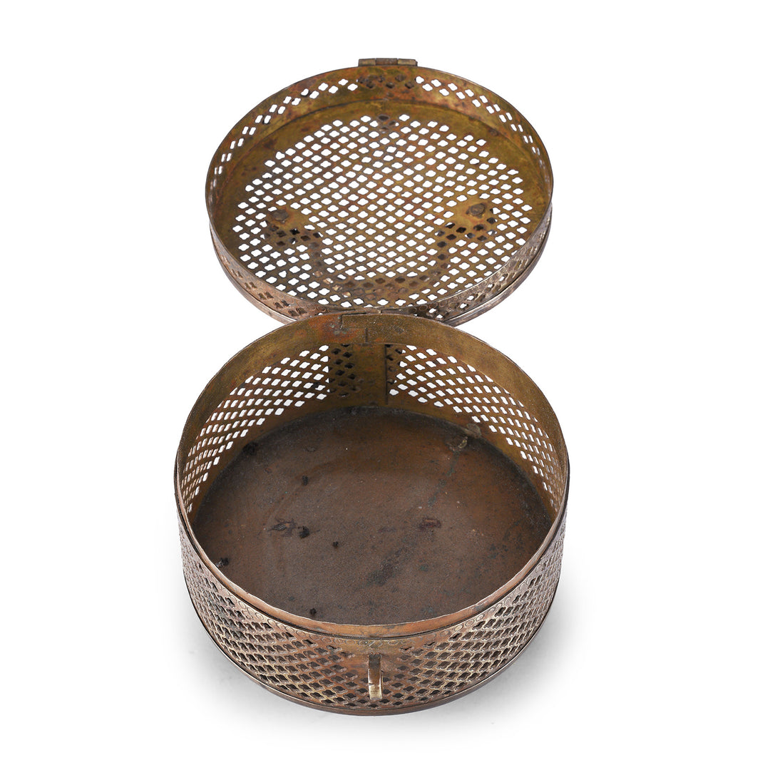 Interior Of Antique Indian Brass Pandan Box