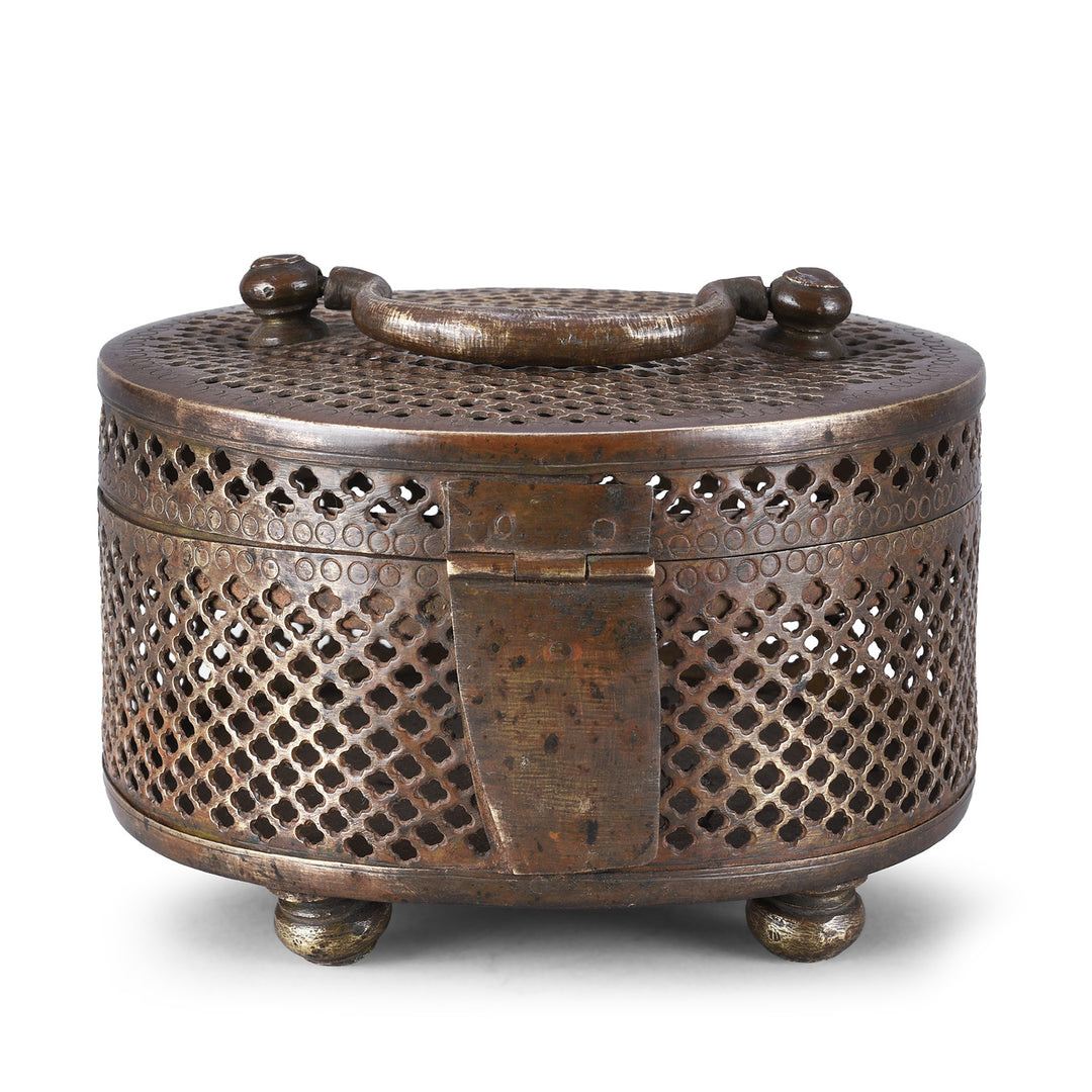 Back Of Antique Indian Brass Pandan Box
