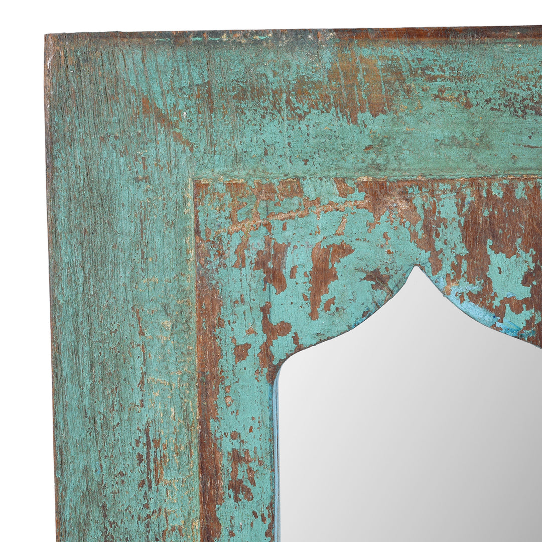 Corner Detail From Indian Mihrab Mirror With Distressed Finish | Indigo Antiques