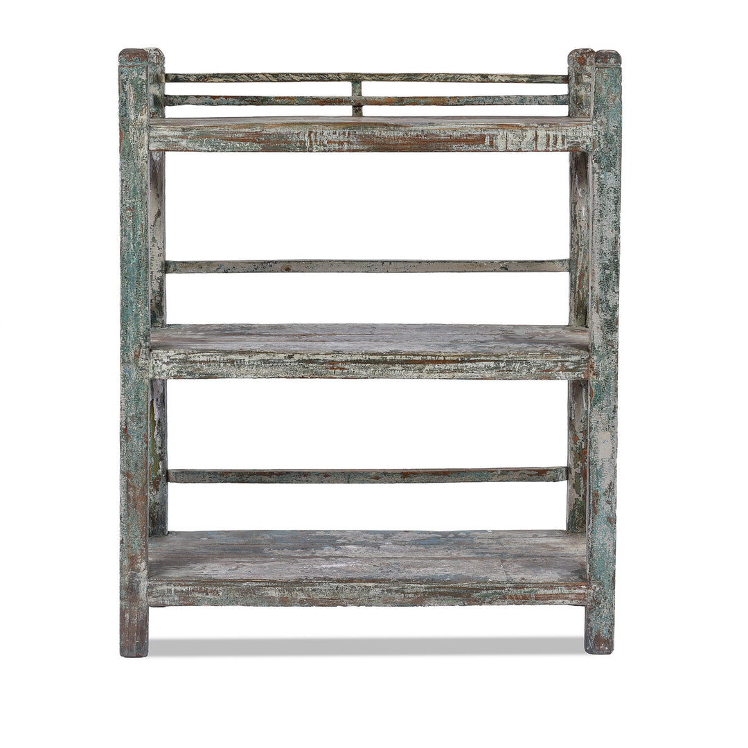 Vintage Indian Green Painted Shelf | Indigo Antiques