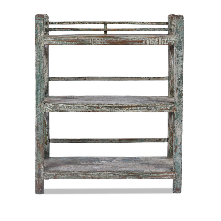 Vintage Indian Green Painted Shelf | Indigo Antiques