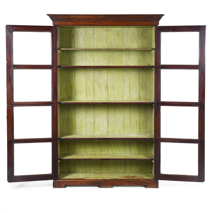 Interior View Of Antique Anglo Indian Glazed Book Cabinet | Indigo Antiques