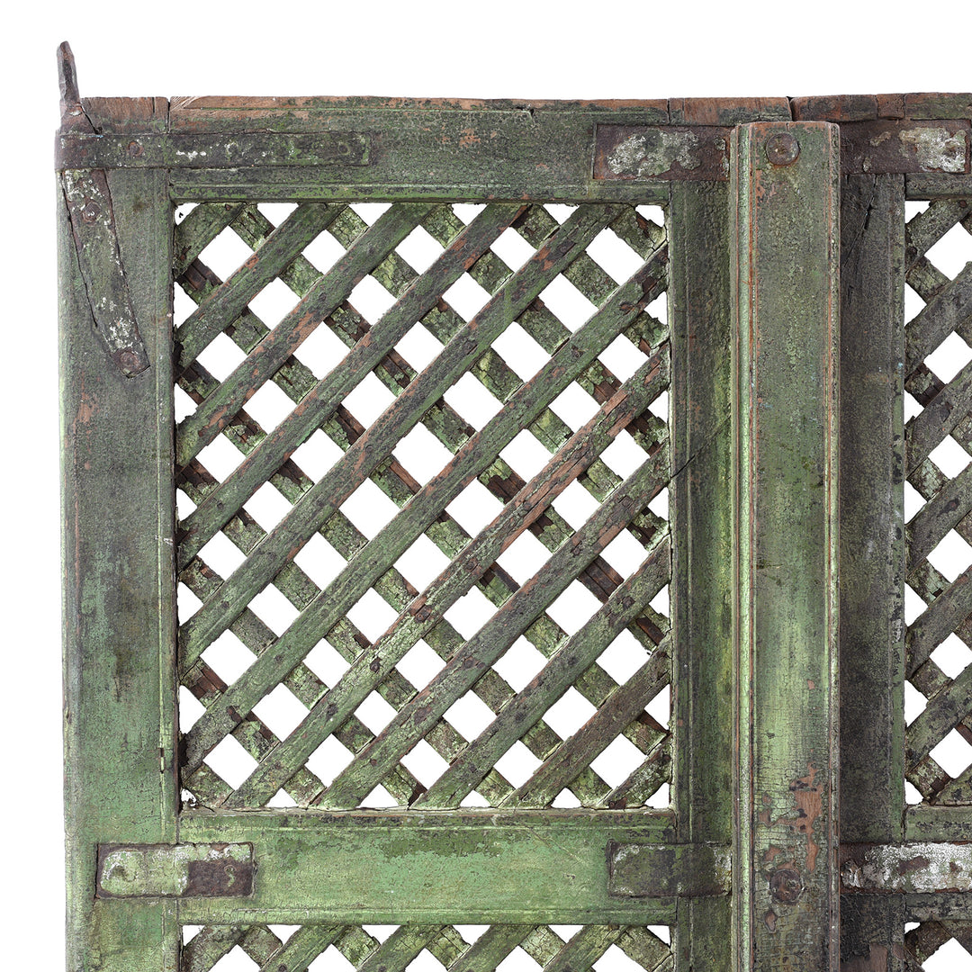 Corner Detail From Antique Indian Lattice Jali Doors From Bikaner